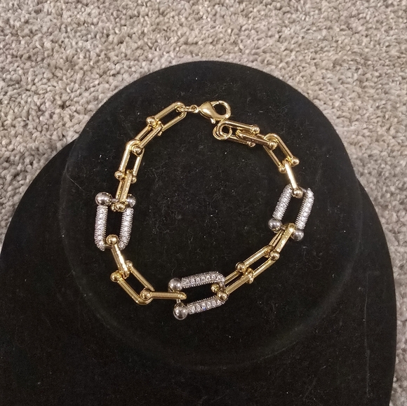 21kgp Dubai Jewelry Elegant Gold and Silver Bracelet - Picture 5 of 5